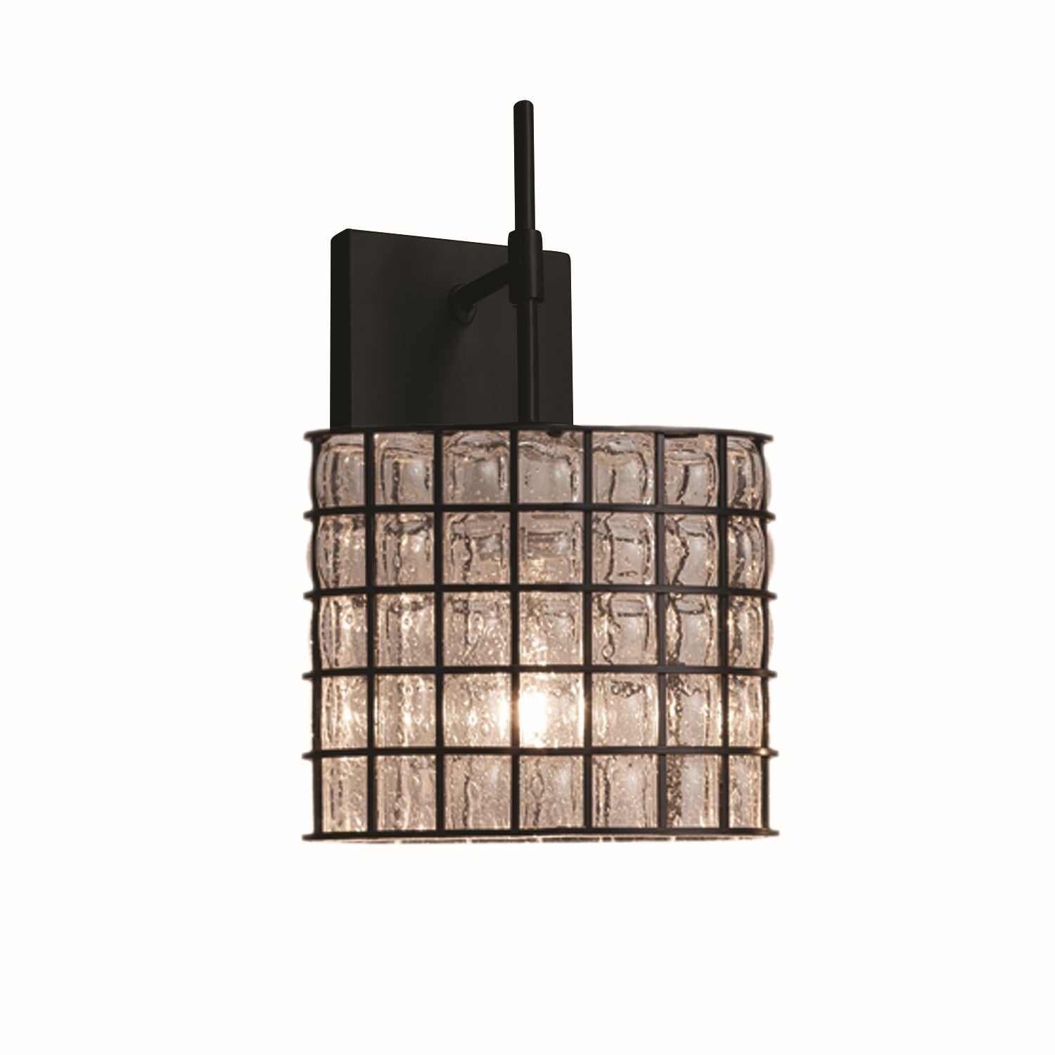 Justice Designs - WGL-8417-30-GRCB-MBLK-LED1-700 - LED Wall Sconce - Wire Glass - Matte Black