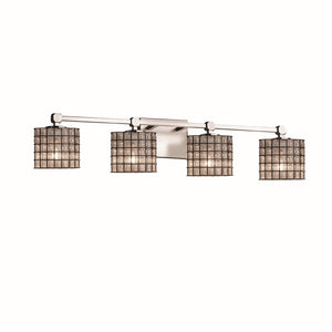 Justice Designs - WGL-8424-30-GRCB-NCKL - Four Light Bath Bar - Wire Glass - Brushed Nickel