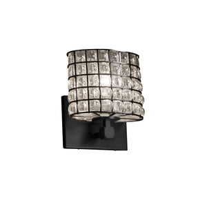 Justice Designs - WGL-8427-30-GRCB-MBLK-LED1-700 - LED Wall Sconce - Wire Glass - Matte Black