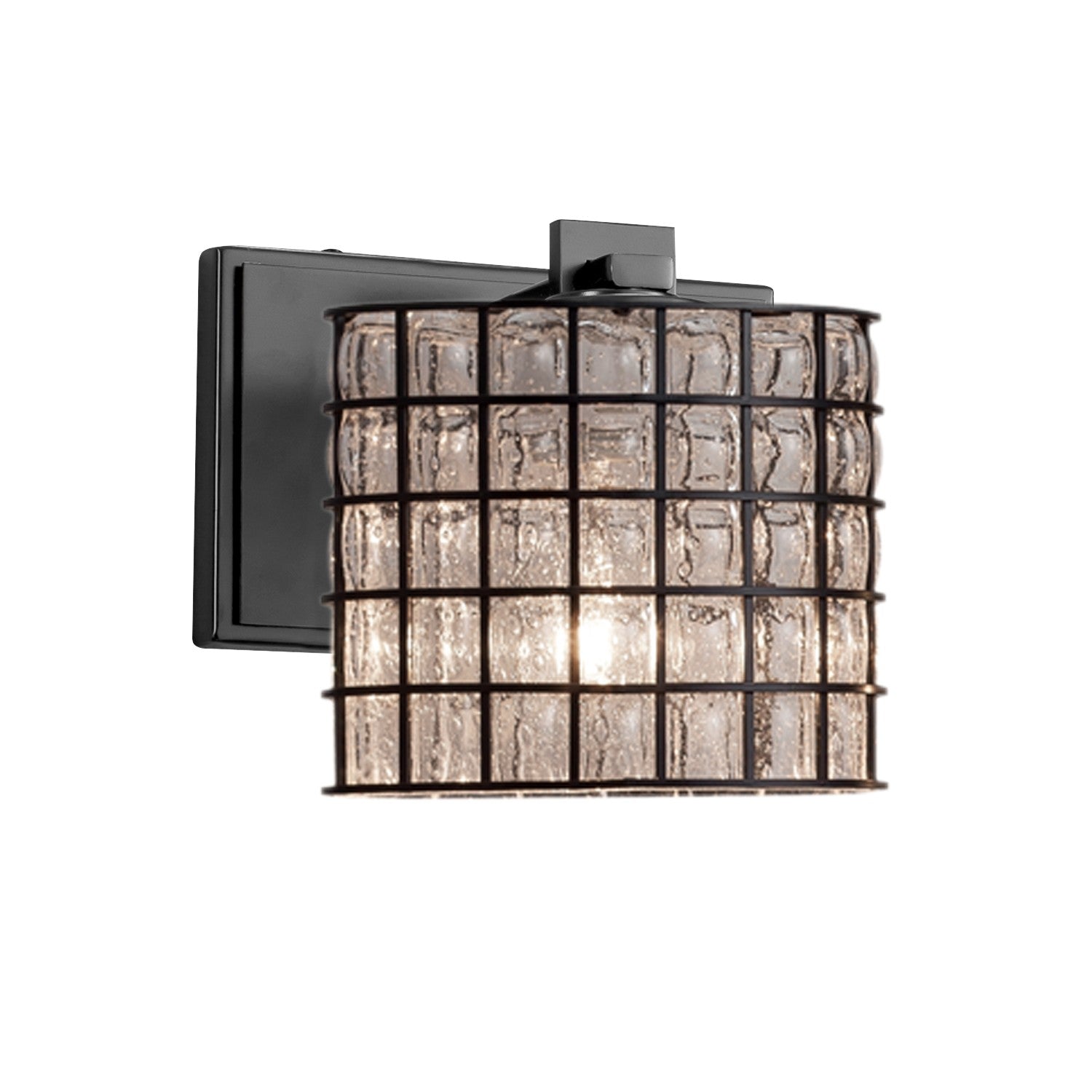 Justice Designs - WGL-8447-30-GRCB-MBLK-LED1-700 - LED Wall Sconce - Wire Glass - Matte Black