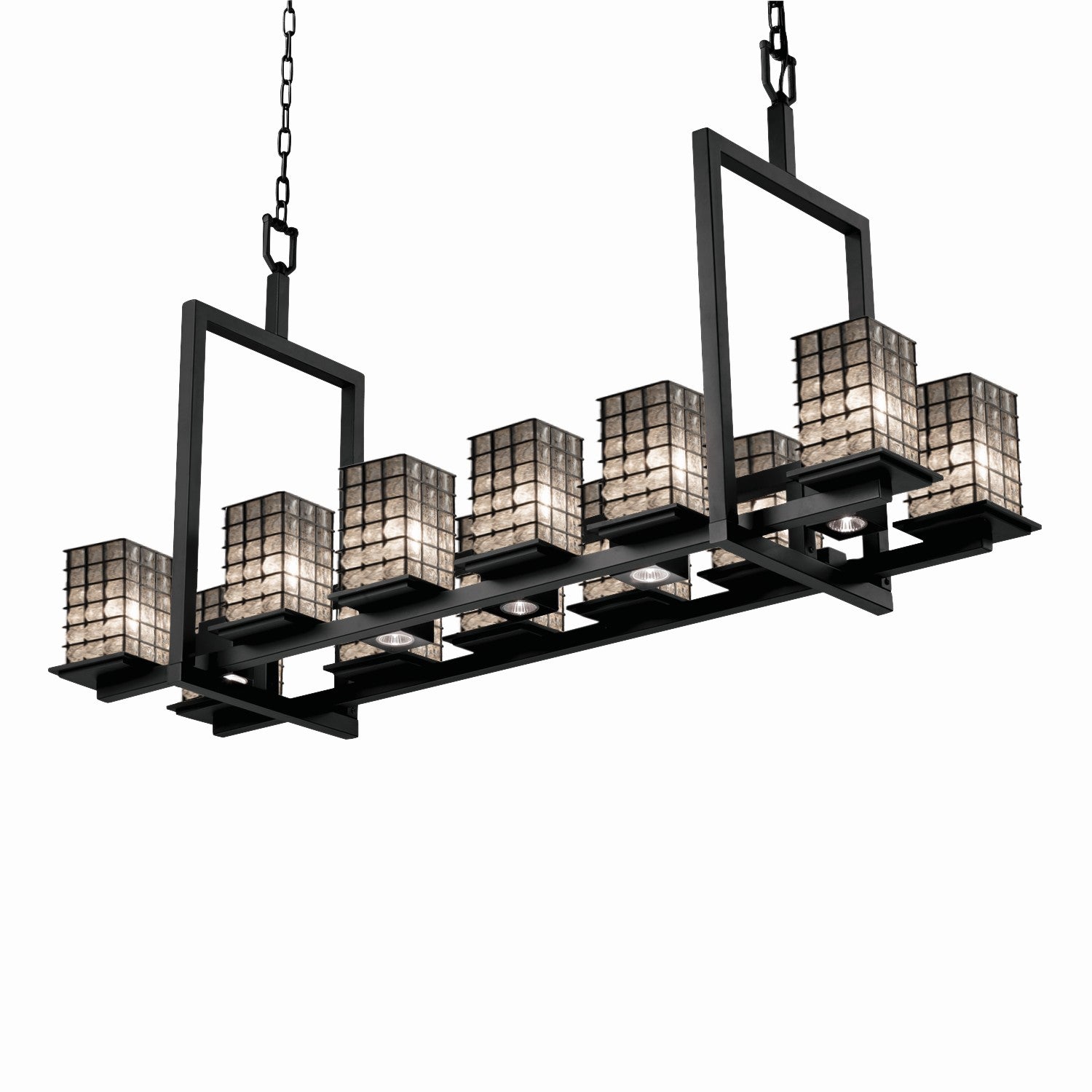 Justice Designs - WGL-8620-15-GRCB-MBLK - 17 Light Chandelier - Wire Glass - Matte Black