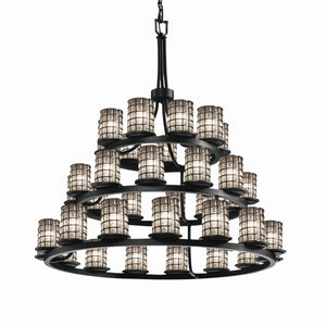 Justice Designs - WGL-8712-10-GRCB-MBLK - 36 Light Chandelier - Wire Glass - Matte Black