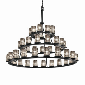 Justice Designs - WGL-8714-10-GRCB-MBLK-LED45-31500 - LED Chandelier - Wire Glass - Matte Black