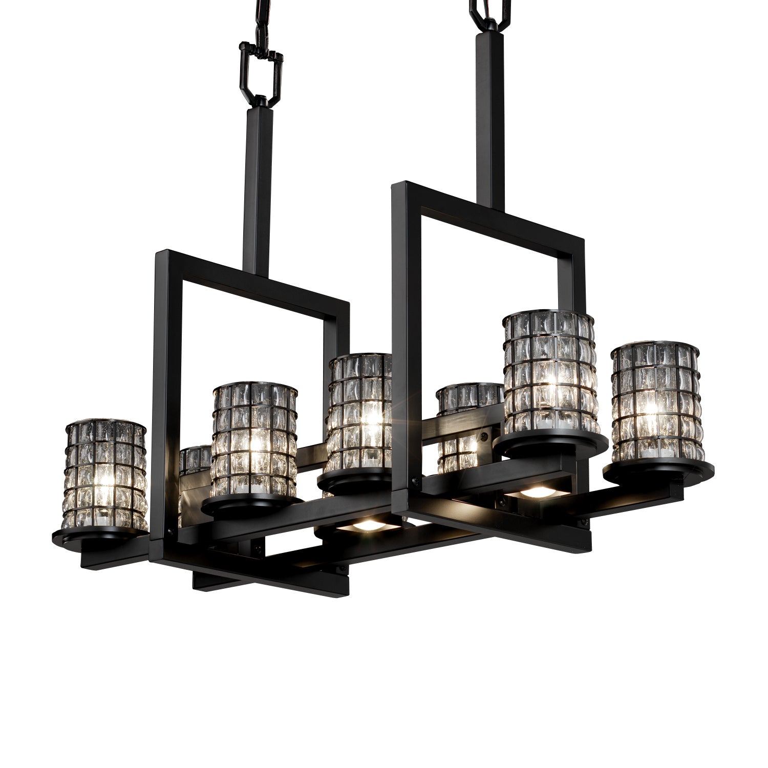 Justice Designs - WGL-8718-10-GRCB-MBLK-LED8-5600 - LED Chandelier - Wire Glass - Matte Black