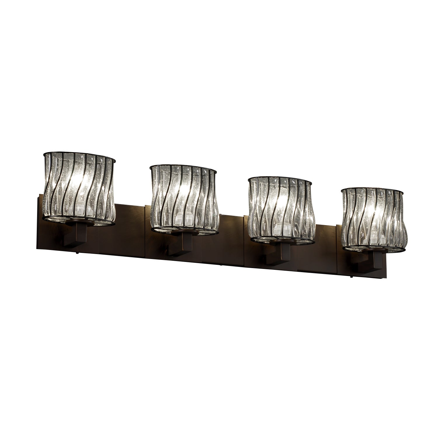 Justice Designs - WGL-8924-30-SWCB-DBRZ-LED4-2800 - LED Bath Bar - Wire Glass - Dark Bronze