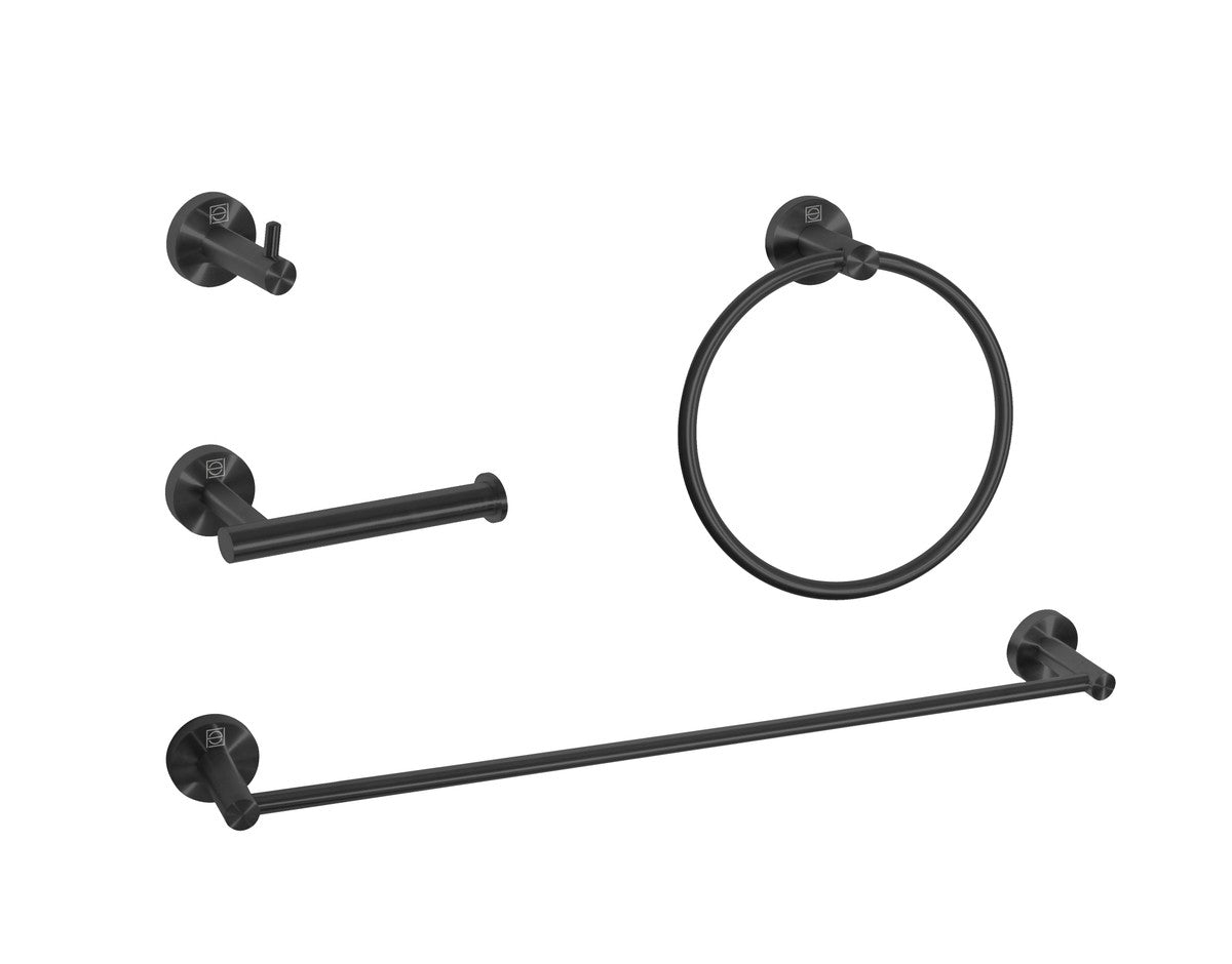 Elegant Lighting - HWB-11S4MBK - 4-Piece Bathroom Hardware Set - Freya - Matte Black