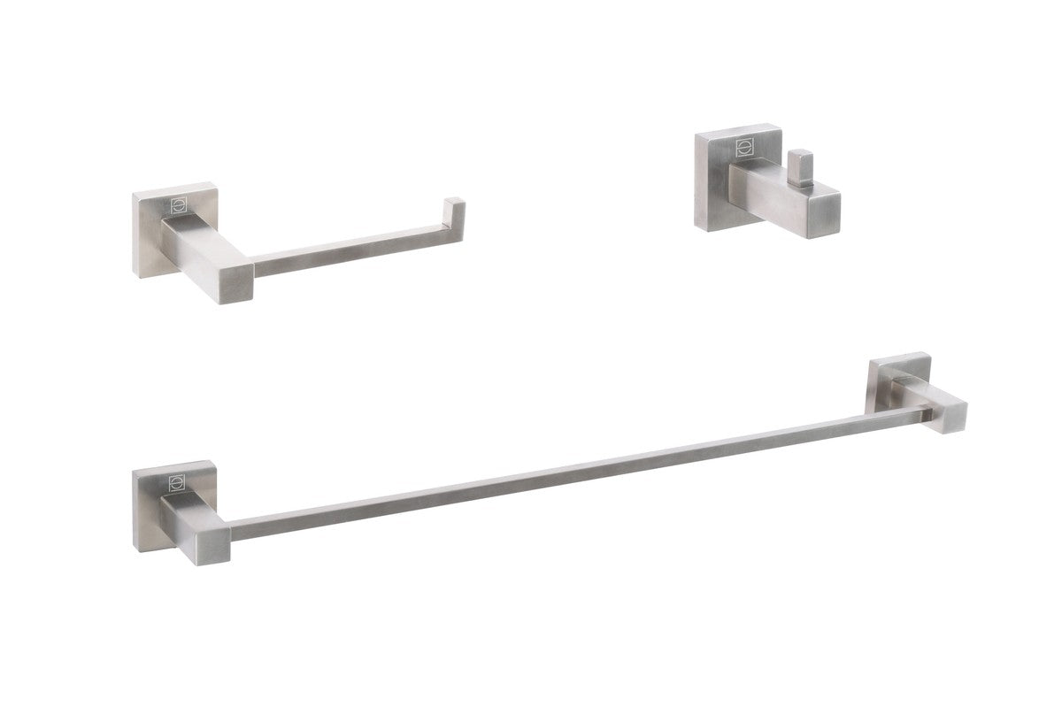 Elegant Lighting - HWB-12S3HBNK - 3-Piece Bathroom Hardware Set - Isla - Brushed Nickel