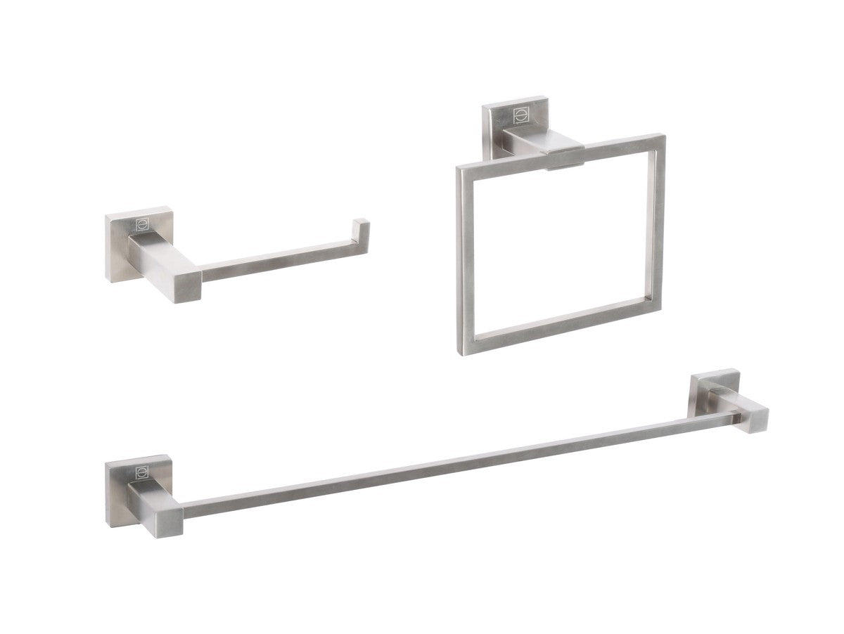 Elegant Lighting - HWB-12S3RBNK - 3-Piece Bathroom Hardware Set - Isla - Brushed Nickel