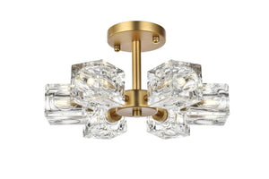 Elegant Lighting - LD920F14SG - Six Light Flush Mount - Lyra - Satin Gold