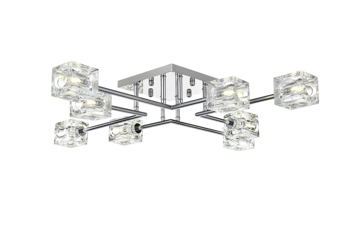 Elegant Lighting - LD920F32C - Eight Light Flush Mount - Lyra - Chrome