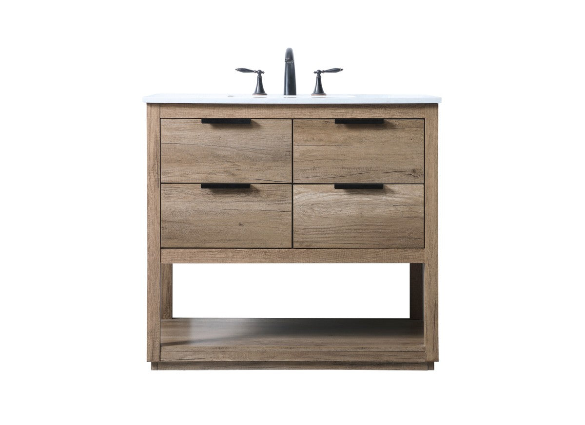 Elegant Lighting - VF19236NT - SIngle Bathroom Vanity - Larkin - Natural Oak