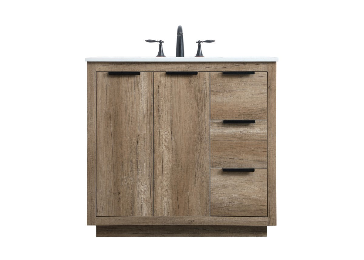 Elegant Lighting - VF19436NT - SIngle Bathroom Vanity - Blake - Natural Oak