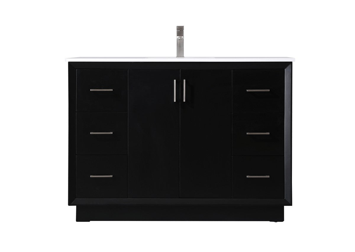 Elegant Lighting - VF19648BK - SIngle Bathroom Vanity - Hayes - Black