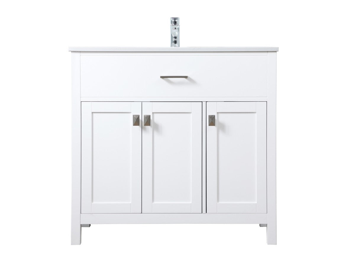 Elegant Lighting - VF28836WH - SIngle Bathroom Vanity - Harrison - White