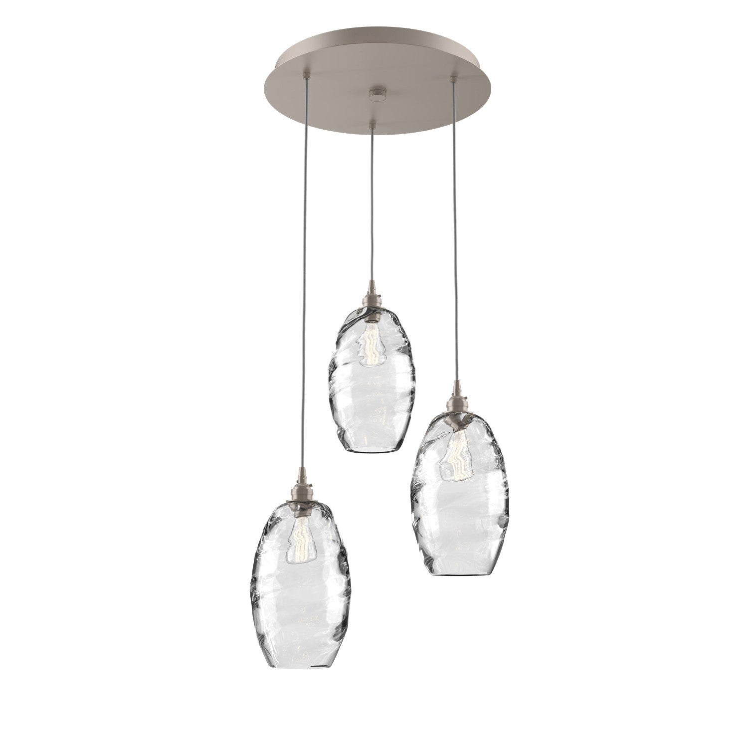 Hammerton Studio - CHB0035-03-BS-OC-C01-E2 - Three Light Pendant - Ellisse - Beige Silver