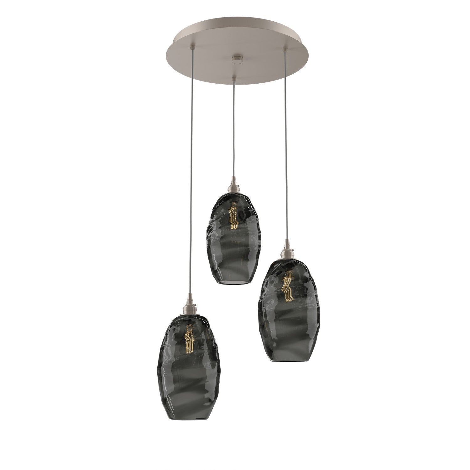 Hammerton Studio - CHB0035-03-BS-OS-C01-E2 - Three Light Pendant - Ellisse - Beige Silver