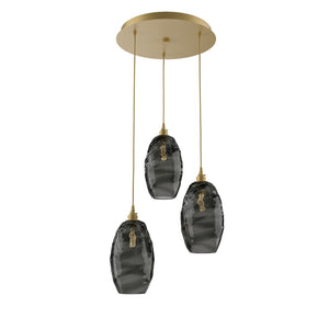 Hammerton Studio - CHB0035-03-GB-OS-C01-E2 - Three Light Pendant - Ellisse - Gilded Brass