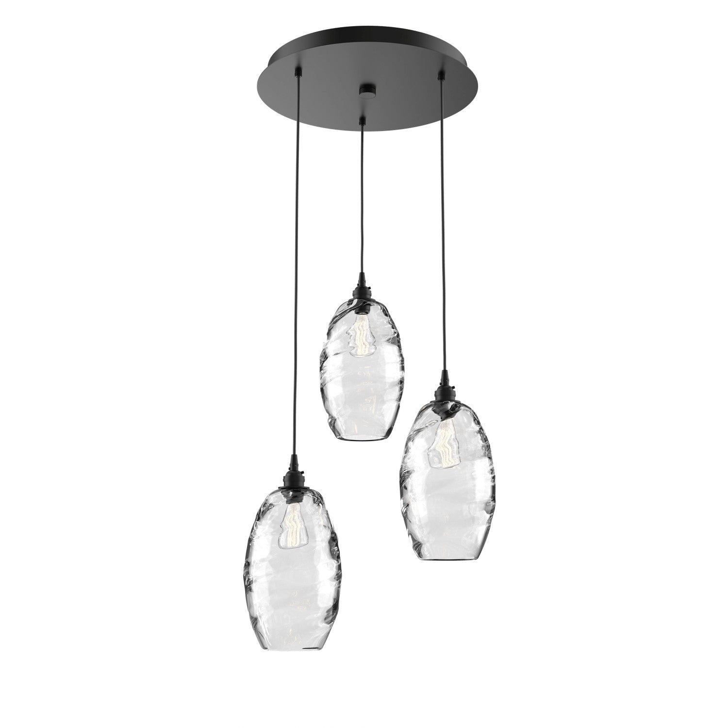 Hammerton Studio - CHB0035-03-MB-OC-C01-E2 - Three Light Pendant - Ellisse - Matte Black