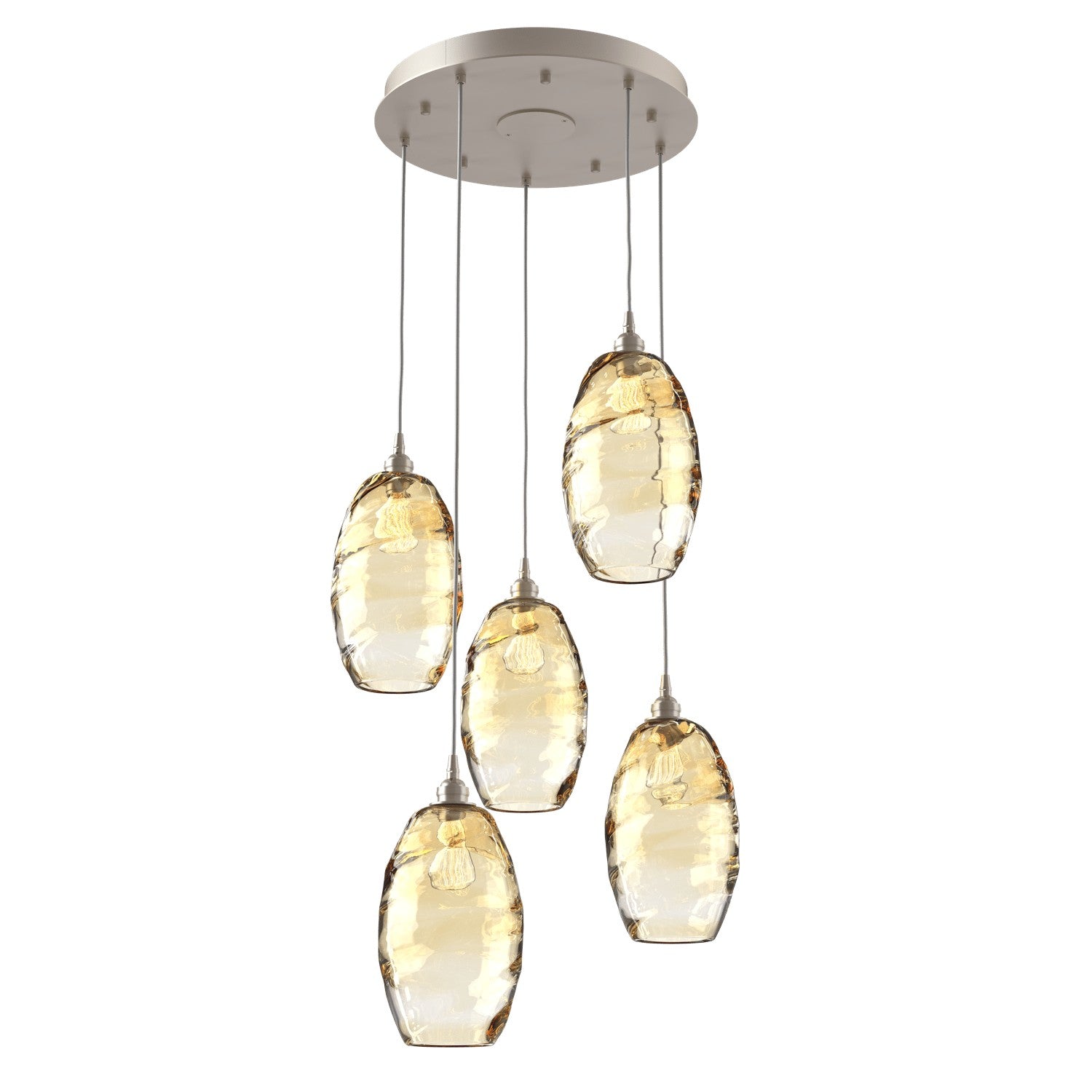 Hammerton Studio - CHB0035-05-BS-OA-C01-E2 - Five Light Pendant - Ellisse - Beige Silver