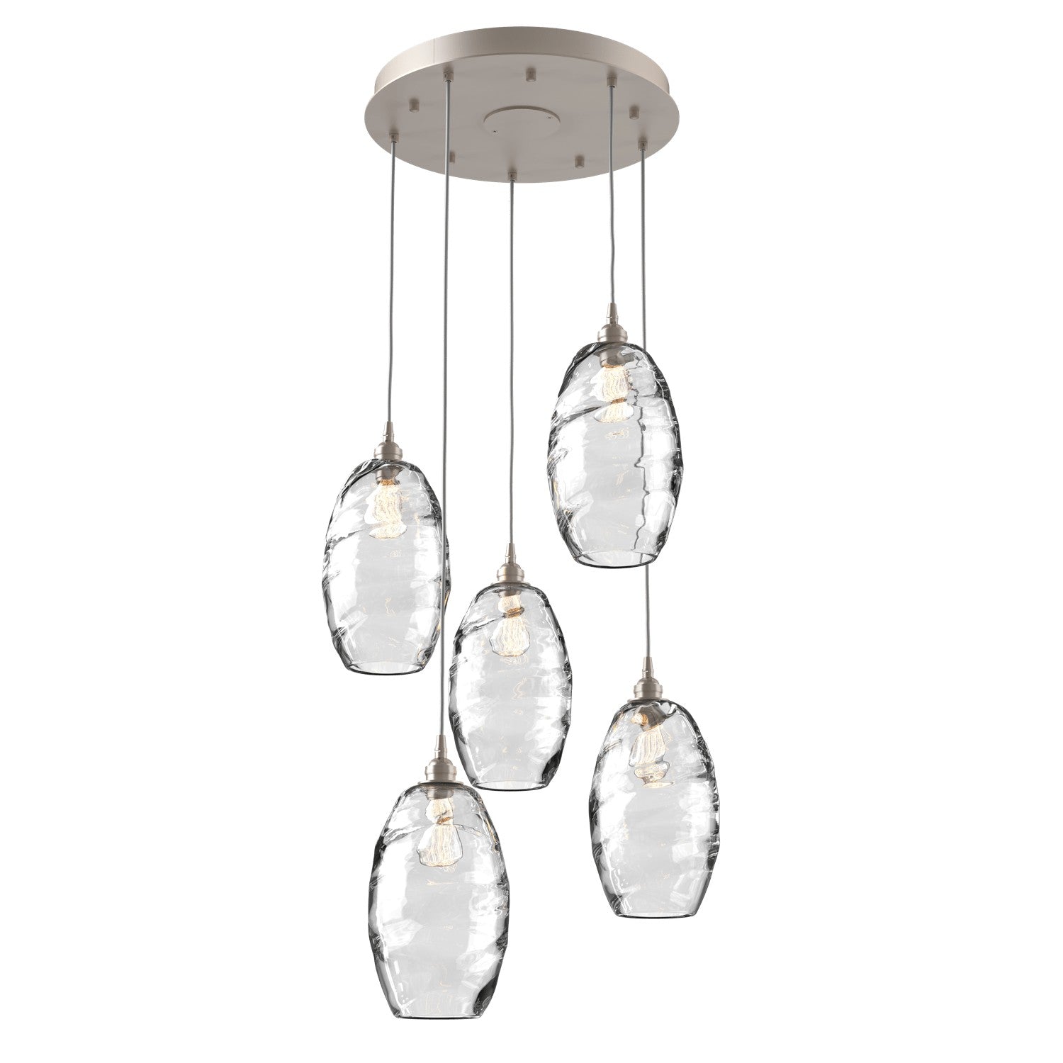 Hammerton Studio - CHB0035-05-BS-OC-C01-E2 - Five Light Pendant - Ellisse - Beige Silver