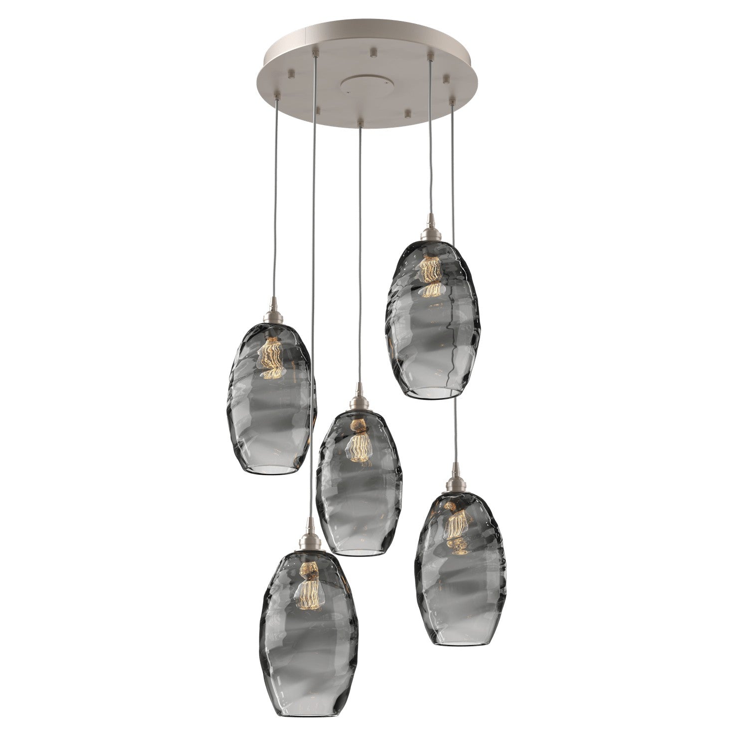 Hammerton Studio - CHB0035-05-BS-OS-C01-E2 - Five Light Pendant - Ellisse - Beige Silver