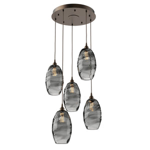 Hammerton Studio - CHB0035-05-FB-OS-C01-E2 - Five Light Pendant - Ellisse - Flat Bronze