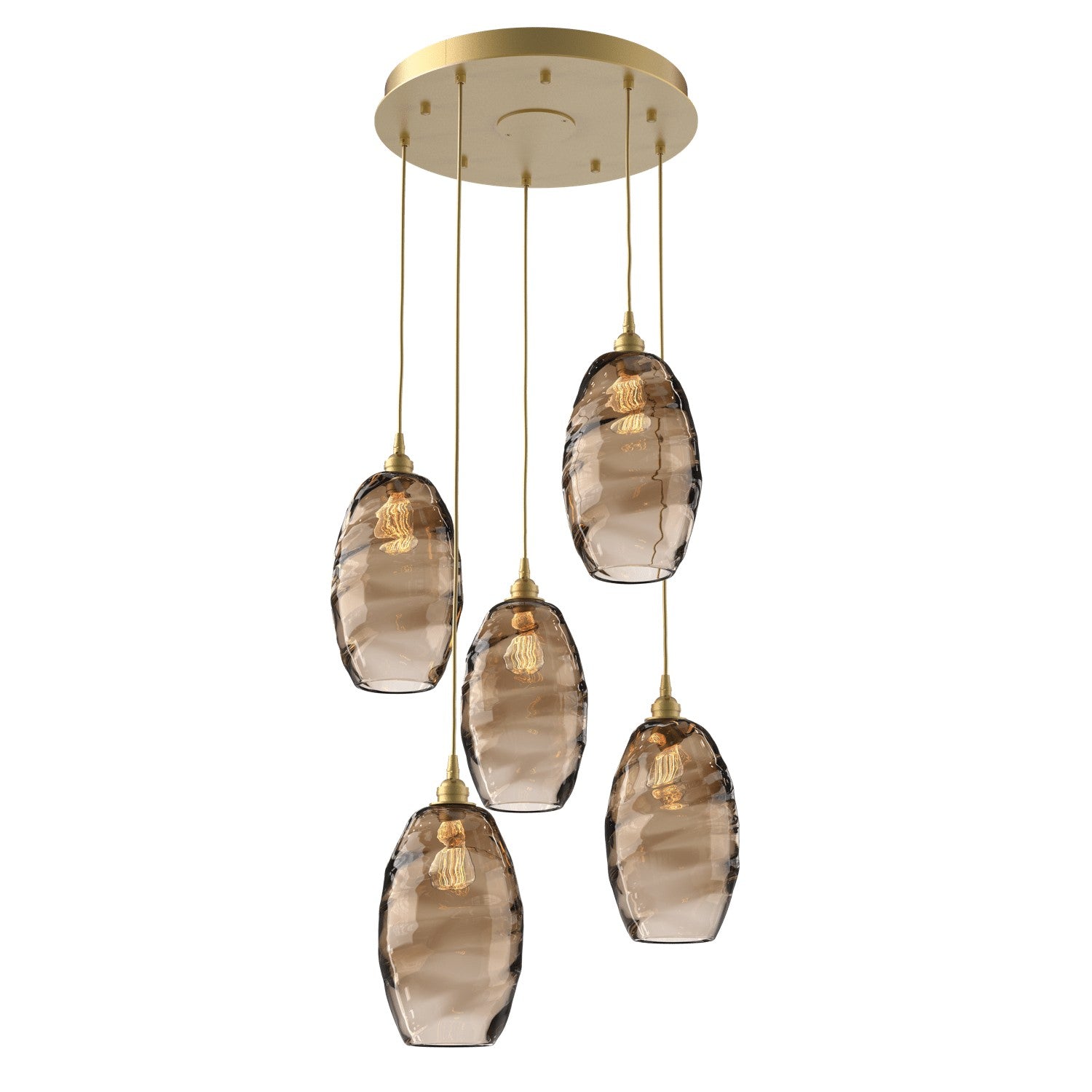 Hammerton Studio - CHB0035-05-GB-OB-C01-E2 - Five Light Pendant - Ellisse - Gilded Brass