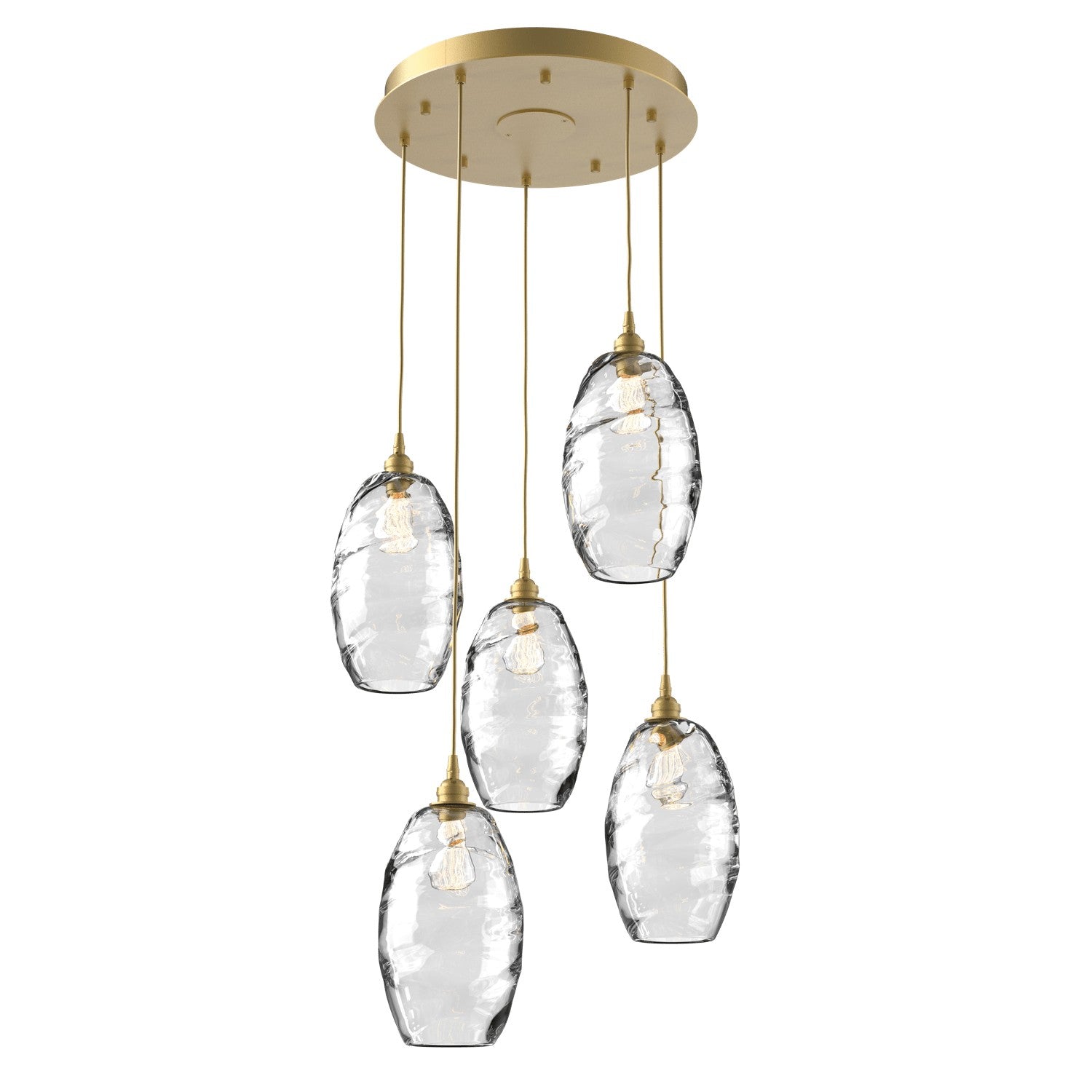 Hammerton Studio - CHB0035-05-GB-OC-C01-E2 - Five Light Pendant - Ellisse - Gilded Brass