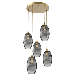 Hammerton Studio - CHB0035-05-GB-OS-C01-E2 - Five Light Pendant - Ellisse - Gilded Brass