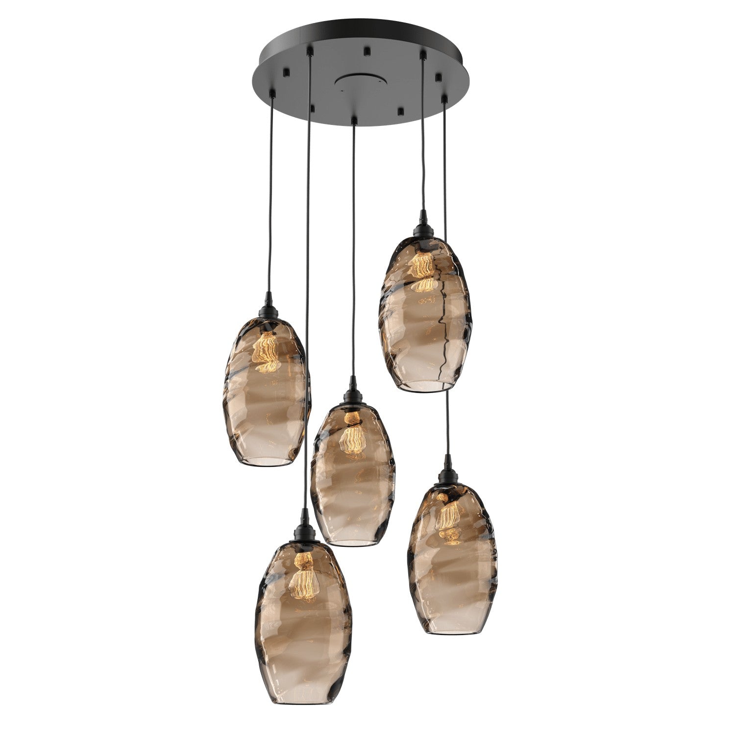 Hammerton Studio - CHB0035-05-MB-OB-C01-E2 - Five Light Pendant - Ellisse - Matte Black