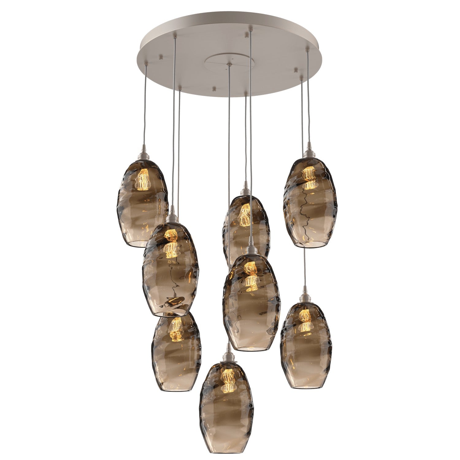 Hammerton Studio - CHB0035-08-BS-OB-C01-E2 - Eight Light Pendant - Ellisse - Beige Silver