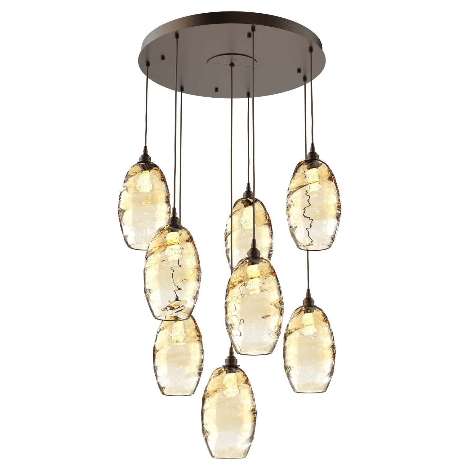 Hammerton Studio - CHB0035-08-FB-OA-C01-E2 - Eight Light Pendant - Ellisse - Flat Bronze