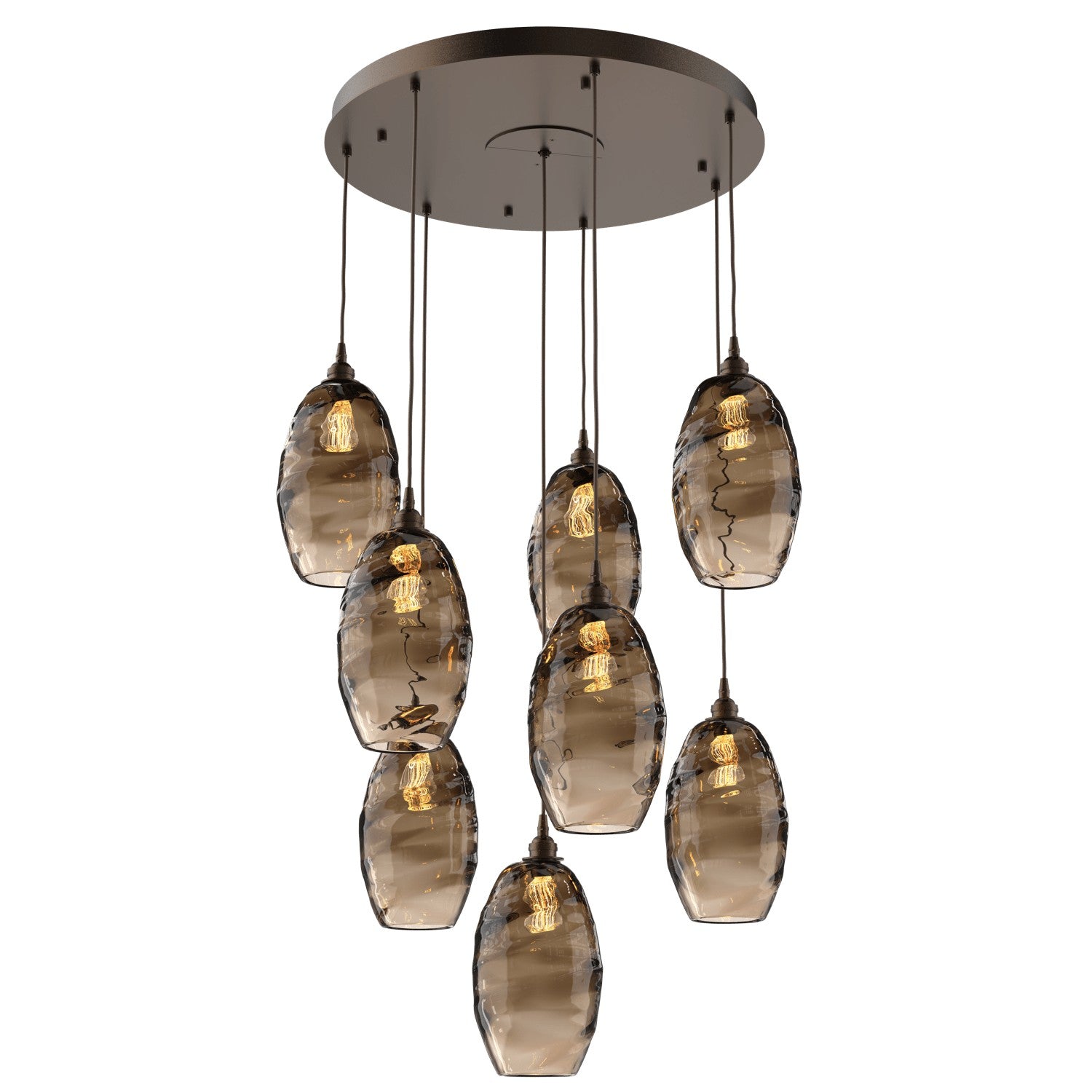 Hammerton Studio - CHB0035-08-FB-OB-C01-E2 - Eight Light Pendant - Ellisse - Flat Bronze