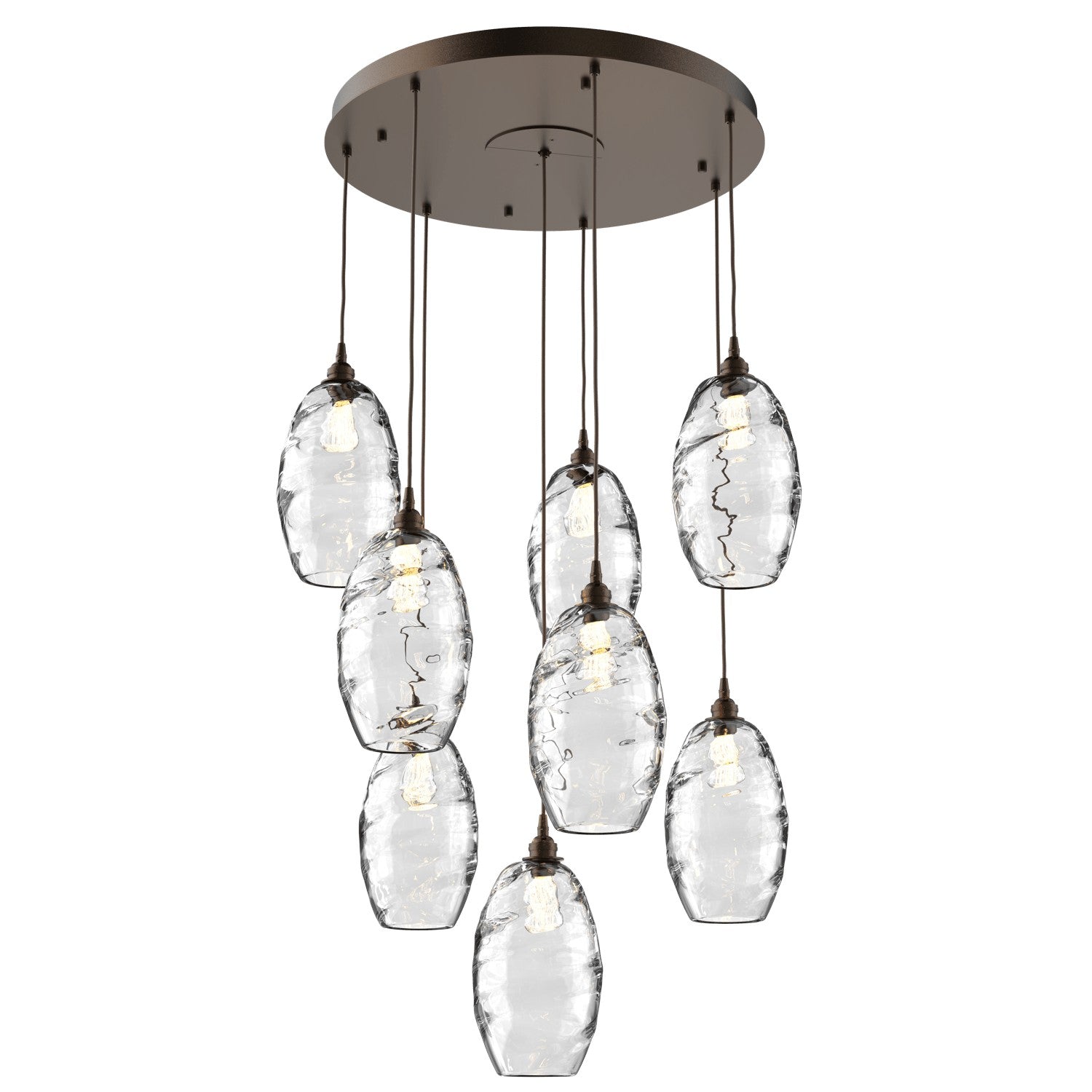 Hammerton Studio - CHB0035-08-FB-OC-C01-E2 - Eight Light Pendant - Ellisse - Flat Bronze