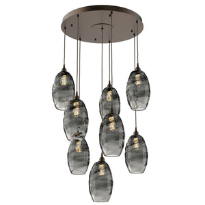 Hammerton Studio - CHB0035-08-FB-OS-C01-E2 - Eight Light Pendant - Ellisse - Flat Bronze