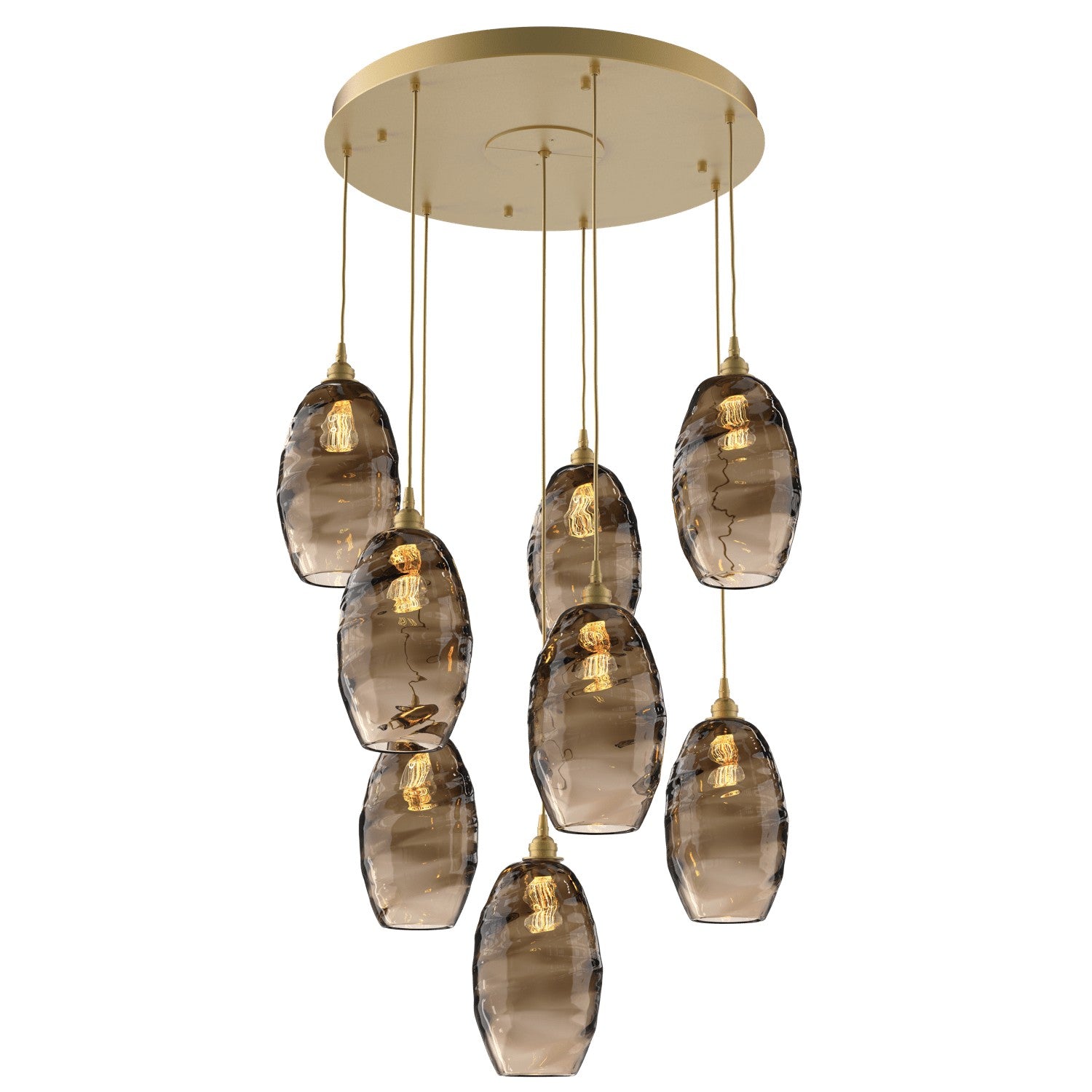 Hammerton Studio - CHB0035-08-GB-OB-C01-E2 - Eight Light Pendant - Ellisse - Gilded Brass