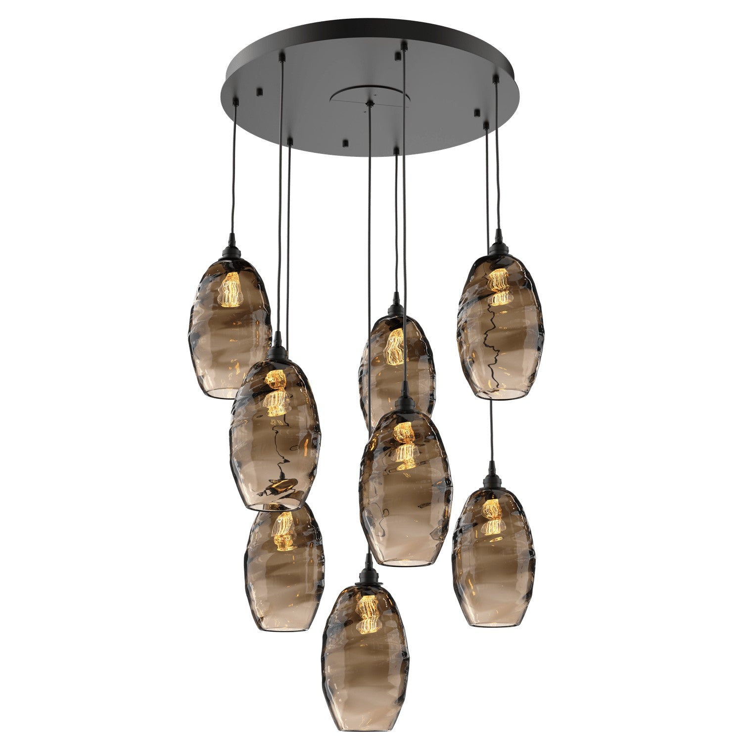 Hammerton Studio - CHB0035-08-MB-OB-C01-E2 - Eight Light Pendant - Ellisse - Matte Black