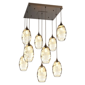 Hammerton Studio - CHB0035-09-FB-OA-C01-E2 - Nine Light Pendant - Ellisse - Flat Bronze