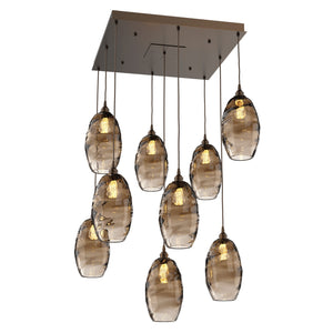 Hammerton Studio - CHB0035-09-FB-OB-C01-E2 - Nine Light Pendant - Ellisse - Flat Bronze