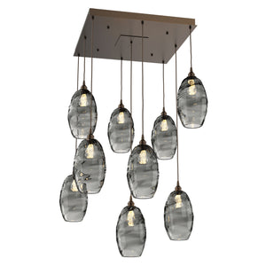 Hammerton Studio - CHB0035-09-FB-OS-C01-E2 - Nine Light Pendant - Ellisse - Flat Bronze