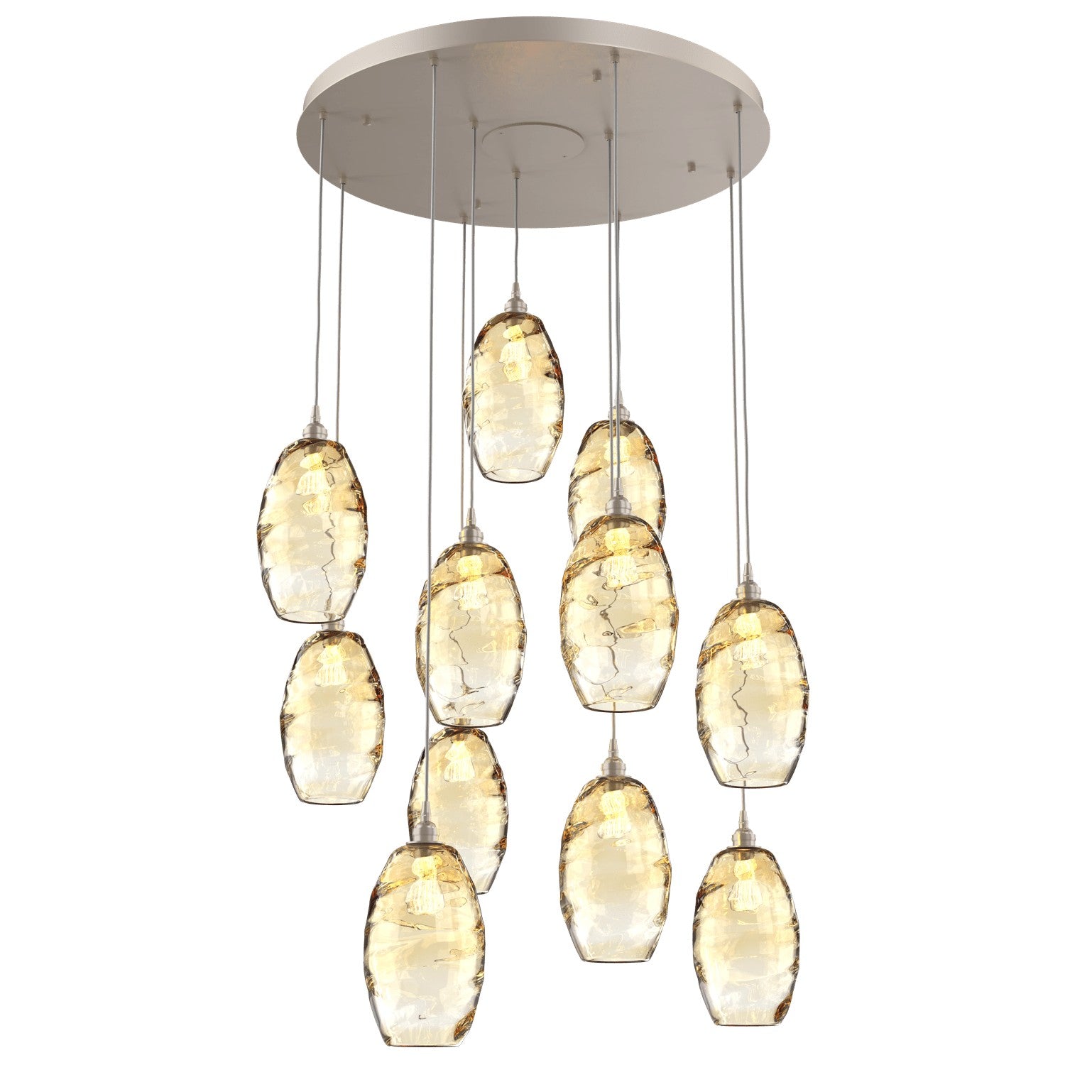 Hammerton Studio - CHB0035-11-BS-OA-C01-E2 - 11 Light Pendant - Ellisse - Beige Silver