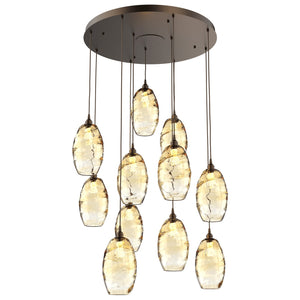 Hammerton Studio - CHB0035-11-FB-OA-C01-E2 - 11 Light Pendant - Ellisse - Flat Bronze