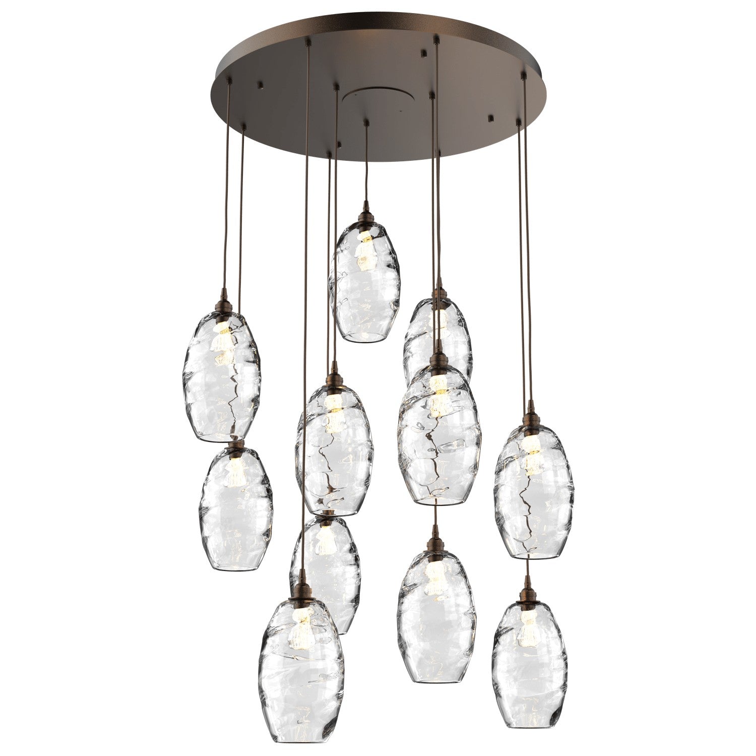 Hammerton Studio - CHB0035-11-FB-OC-C01-E2 - 11 Light Pendant - Ellisse - Flat Bronze