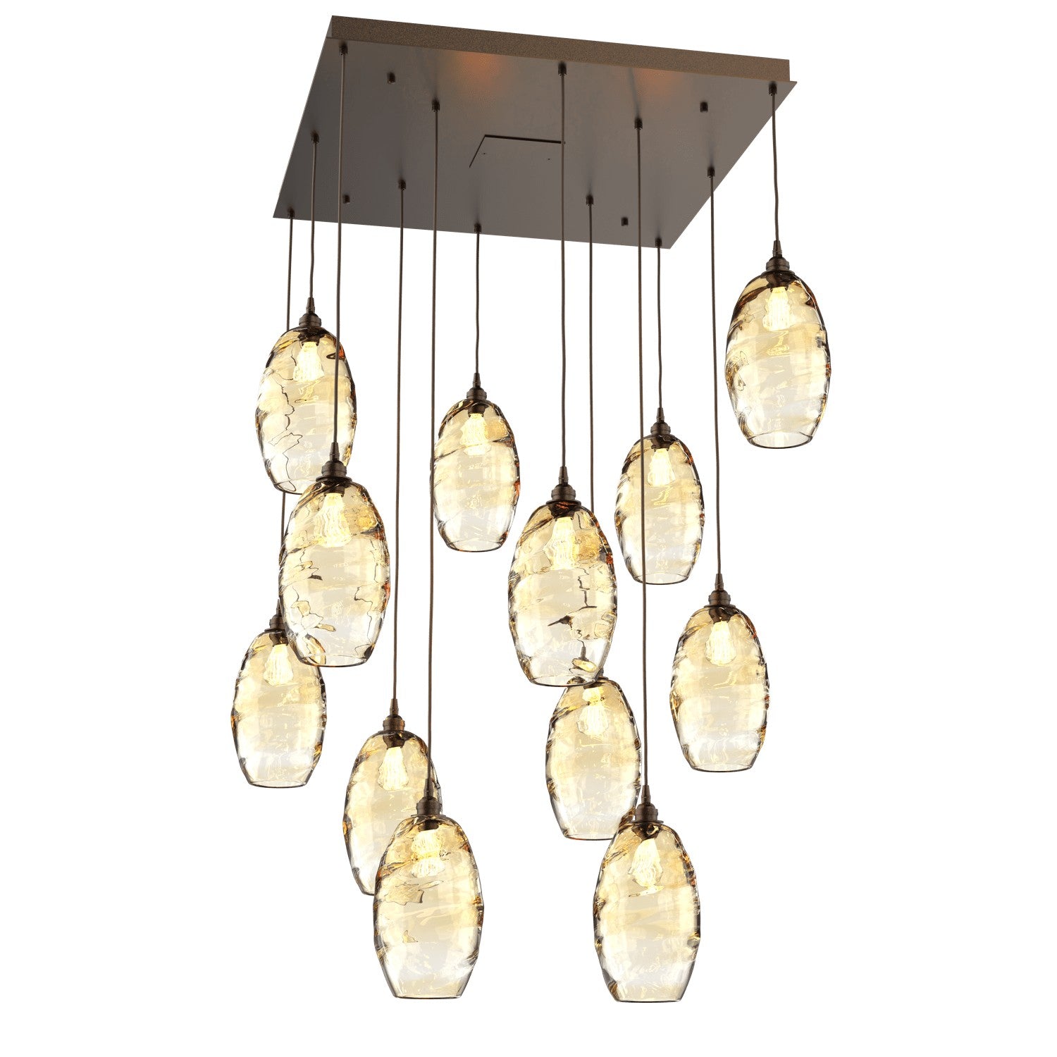 Hammerton Studio - CHB0035-12-FB-OA-C01-E2 - 12 Light Pendant - Ellisse - Flat Bronze