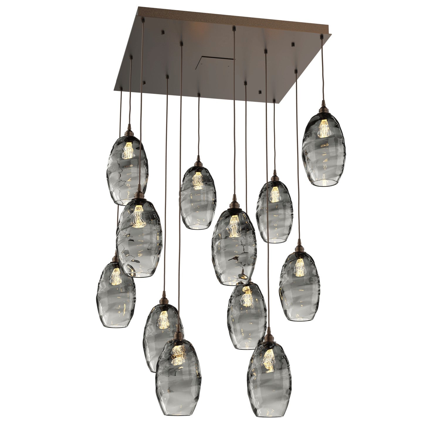 Hammerton Studio - CHB0035-12-FB-OS-C01-E2 - 12 Light Pendant - Ellisse - Flat Bronze