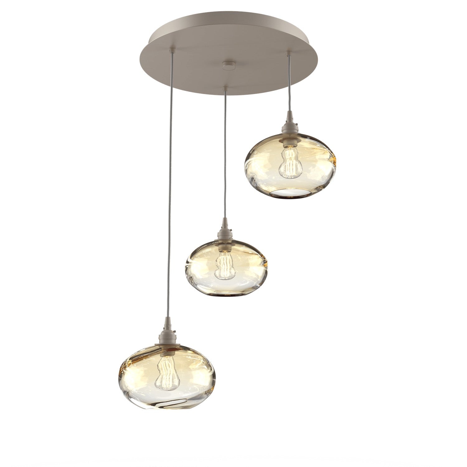 Hammerton Studio - CHB0036-03-BS-OA-C01-E2 - Three Light Pendant - Coppa - Beige Silver