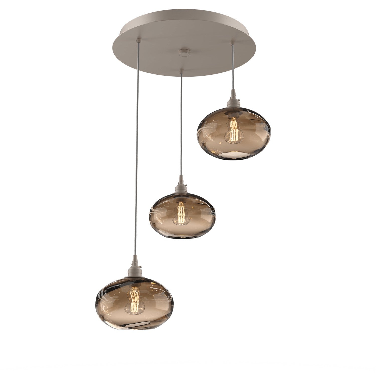 Hammerton Studio - CHB0036-03-BS-OB-C01-E2 - Three Light Pendant - Coppa - Beige Silver