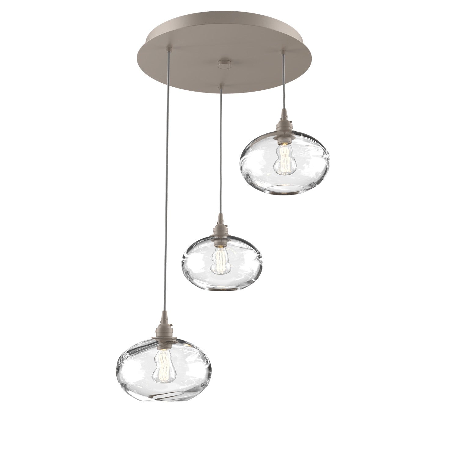 Hammerton Studio - CHB0036-03-BS-OC-C01-E2 - Three Light Pendant - Coppa - Beige Silver