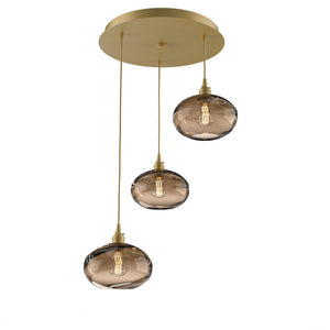 Hammerton Studio - CHB0036-03-GB-OB-C01-E2 - Three Light Pendant - Coppa - Gilded Brass