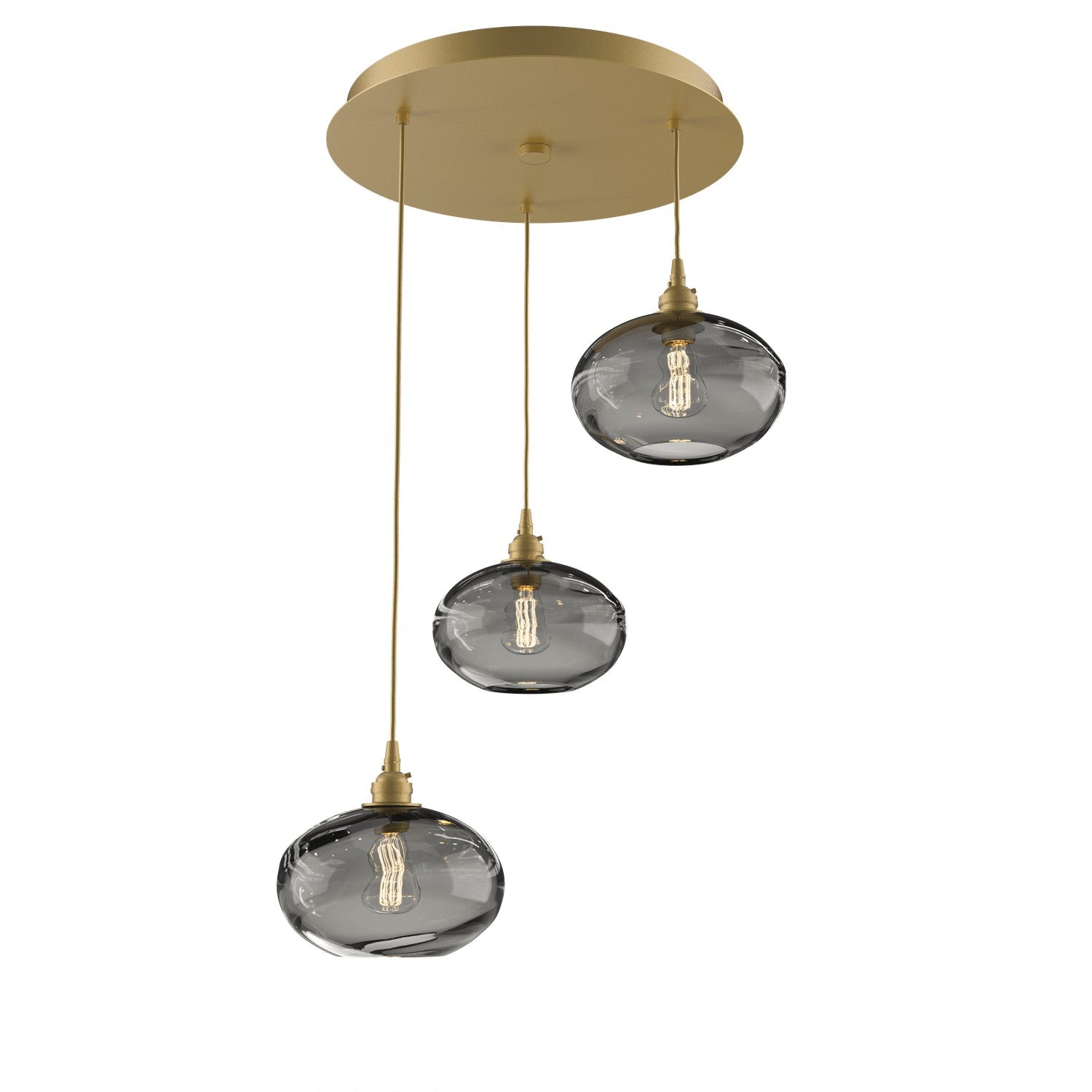 Hammerton Studio - CHB0036-03-GB-OS-C01-E2 - Three Light Pendant - Coppa - Gilded Brass